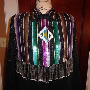 AMAZING SILK, BEADED, SEQUINED WESTERN JACKET UNLIKE ANYTHING EVER IN THE WORLD!